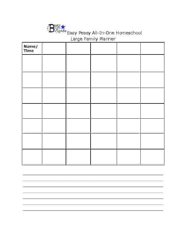 Easy Peasy All-In-One Homeschool Large Family Planner