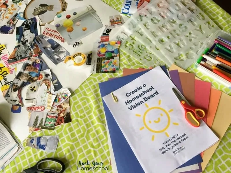A homeschool vision board is an awesome visual tool to help you work together & focus.