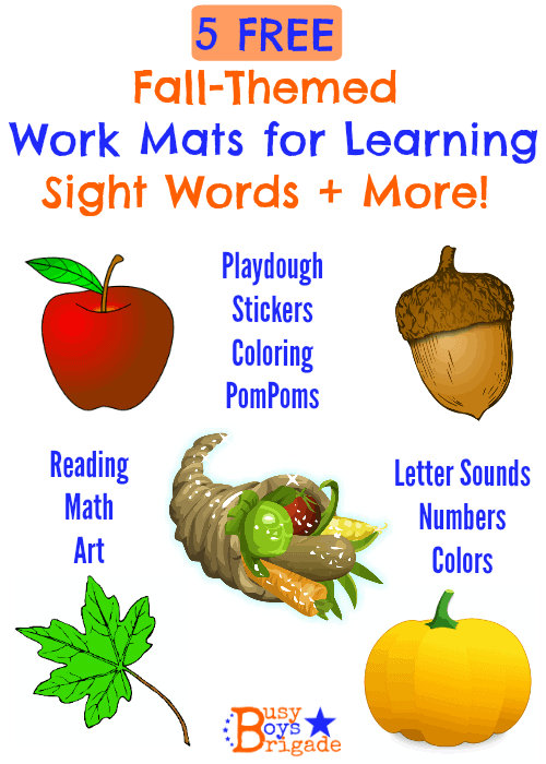 Fall-Themed Sight Words