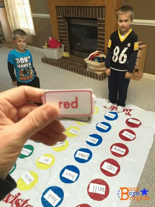Sight words activities like Twister can be a fun & frugal way for early readers to learn & practice sight words.