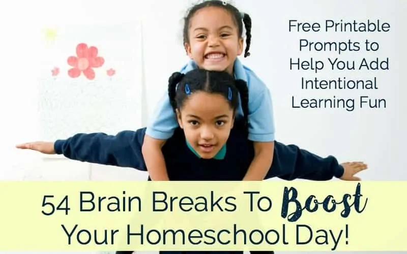 Does your homeschool need a boost? Use 54 brain breaks to give your homeschool the boost it needs.