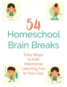Need help adding intentional learning fun to your homeschool day? Use these FREE printable prompts of homeschool brain breaks!