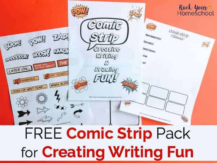 Make your creative writing fun with this free printable pack of comic strip worksheets & planner.
