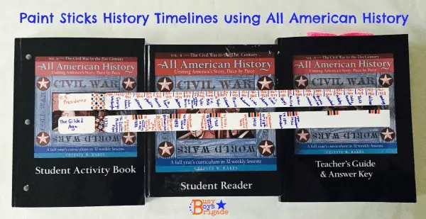 history timeline paint sticks
