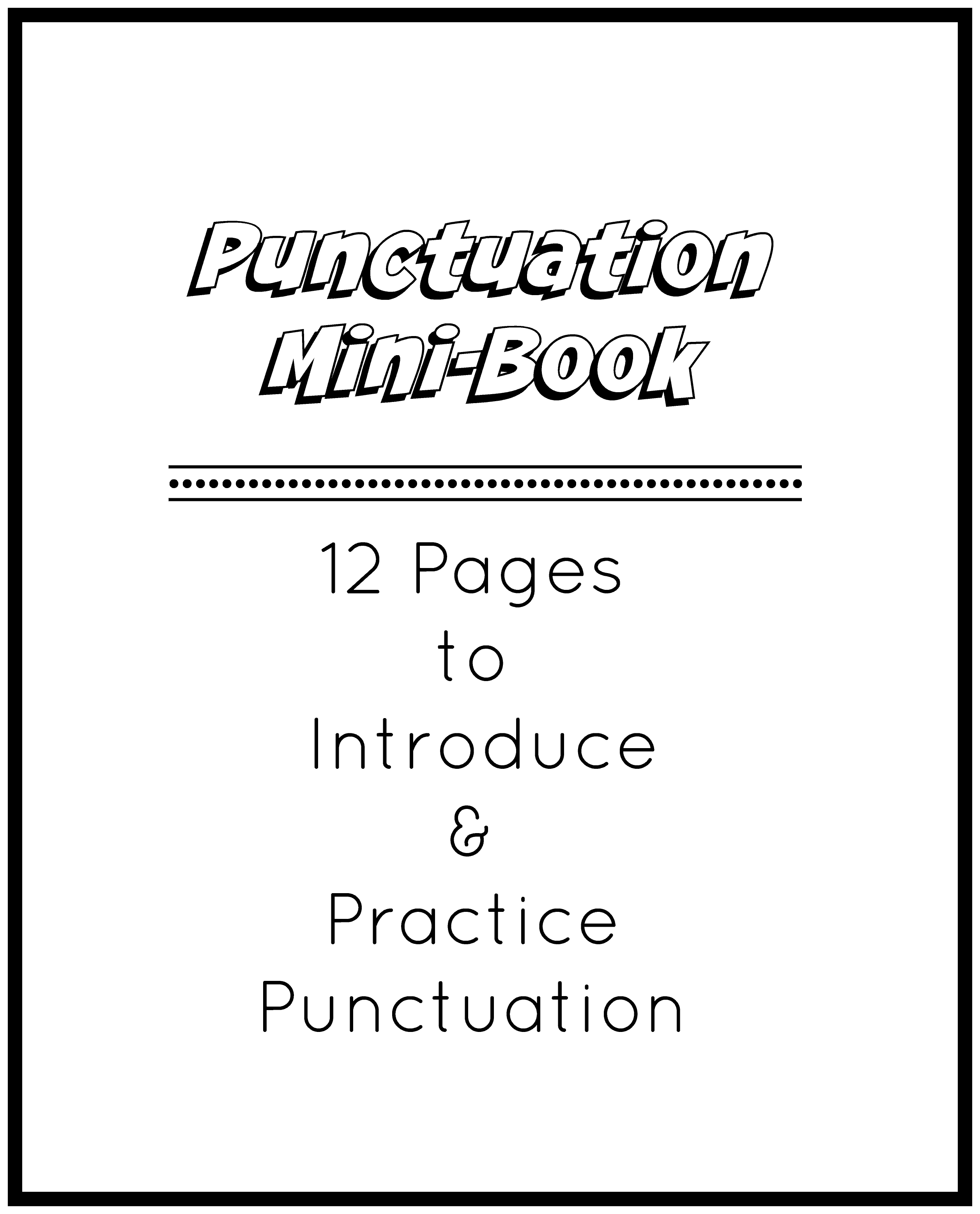 free printable pack for Punctuation Mini-Book