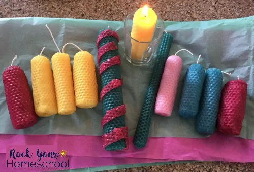 How to make beeswax candles with kids-a simple and fun way for families to make decor and gifts.