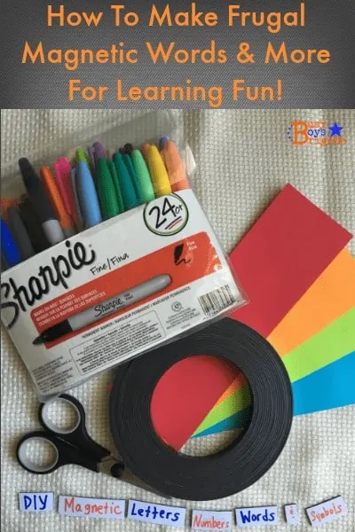 Here is a fabulous frugal way to create your own magnetic words, letters, numbers, & more!