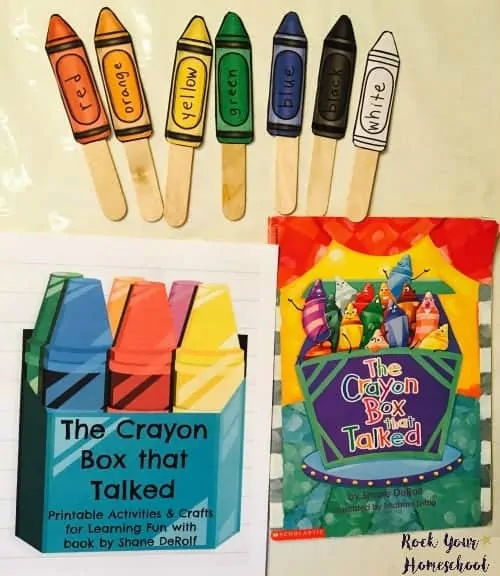 Crafts & free printable activities to go with The Crayon Box that Talked.