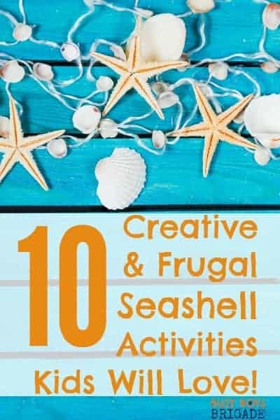 Check out these 10 creative & frugal seashell activities that kids will love. Great for learning fun & play.