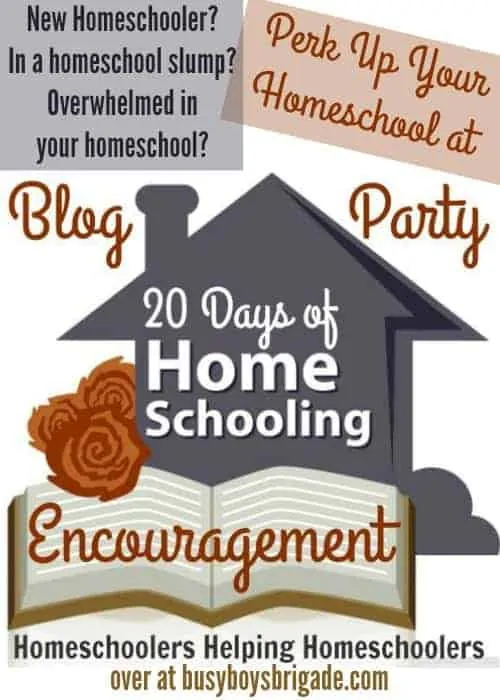 20 Days of Homeschooling Encouragement Blog Party is dedicated to homeschoolers helping homeschoolers. Find support, ideas, tips, resources, stories, and more from real life homeschoolers who have been there &amp; done that!
