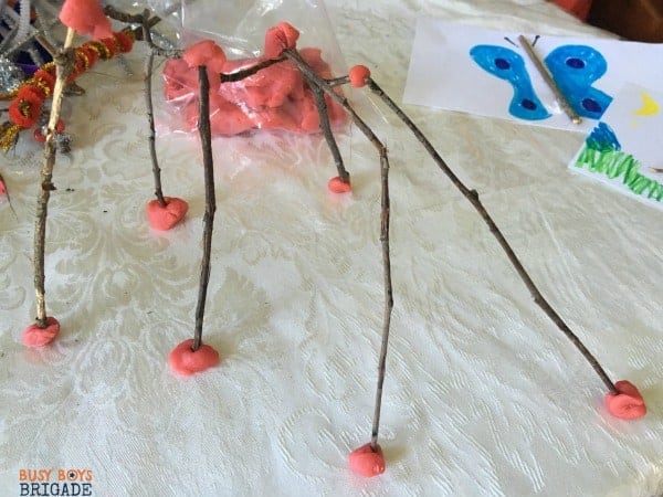 Using playdough with sticks is a great hands on learning activity your kids can use for art or play time!