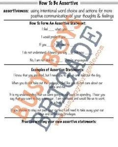 Learn how to be assertive and why it is important for your family and yourself with this worksheet.