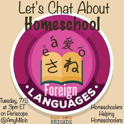 Let's Chat About Homeschool Foreign Languages is part of a blog & Periscope series dedicated to homeschoolers helping homeschoolers with curriculum choices.