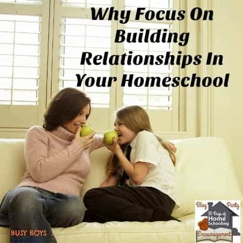 Find out why it is important to focus on building relationships in your homeschool. Jess from Intentional In Life shares her ideas and experiences over at 20 Days of Homeschooling Encouragement Blog Party.