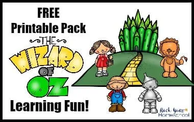 Enjoy this free printable The Wizard of Oz Learning Fun pack with your kids.