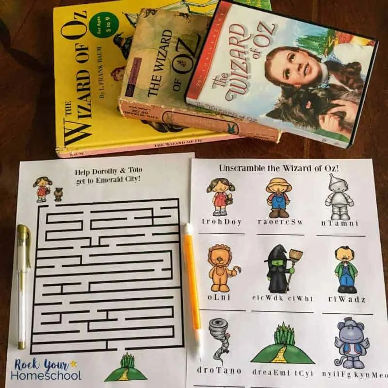 These free printable maze & word scramble activities are wonderful ways to have Wizard of Oz Learning Fun. 