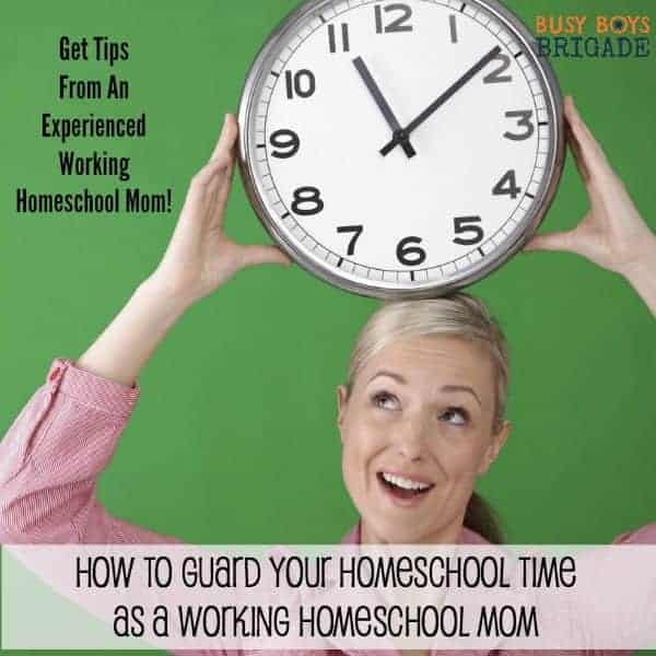 Get great tips from an experienced working homeschool mom on how to guard your precious homeschool time.