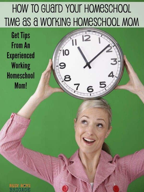 Get great tips from an experienced working homeschool mom on how to guard your precious homeschool time.