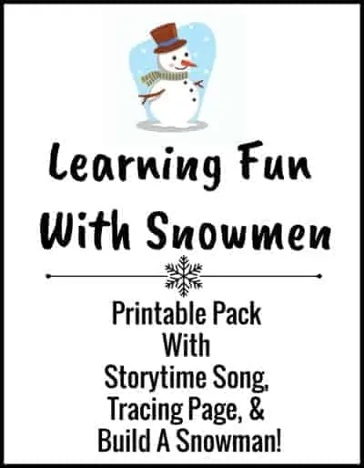 Here is a free printable pack to add to the learning fun with this easy snowman craft.