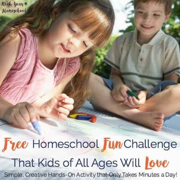 Join our HOMESCHOOL FUN challenge! Find out how this simple, effective, and free daily activity can spark creativity &amp; so much more! Includes FREE printable + video demonstrations.