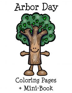 Get your FREE Arbor Day Coloring Pages + Mini-Book to help you celebrate with kids!