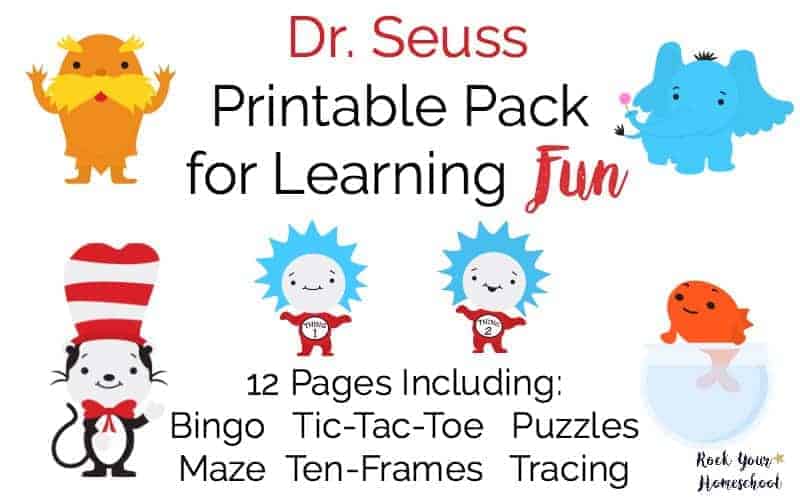 Extend the learning fun with Dr. Seuss and Fox in Socks with this free printable pack.