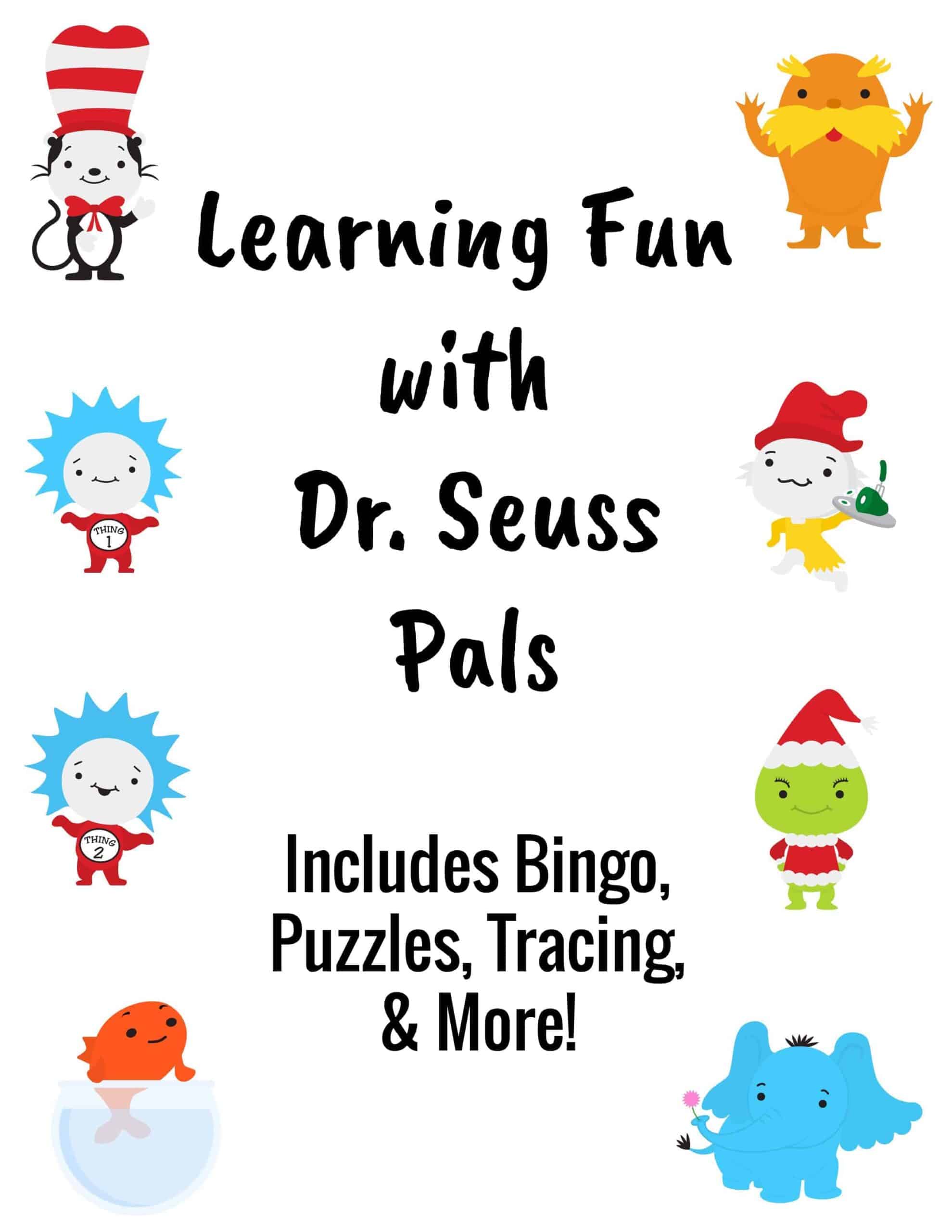 free printable pack for Learning Fun with Dr. Seuss pals