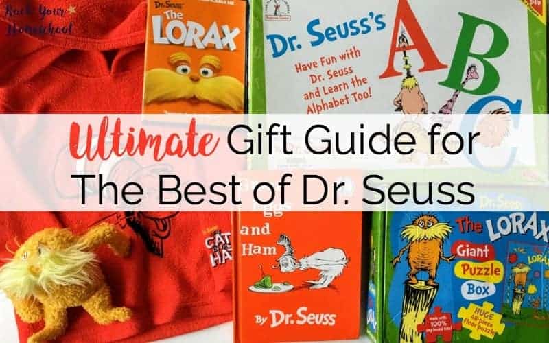 variety of Dr. Seuss books and items to feature this Ultimate gift guide for Dr. Seuss