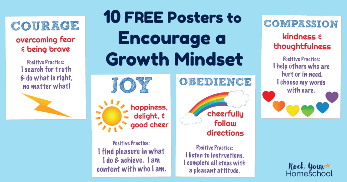 How To Use Character Education Posters To Encourage A Growth Mindset Rock Your Homeschool