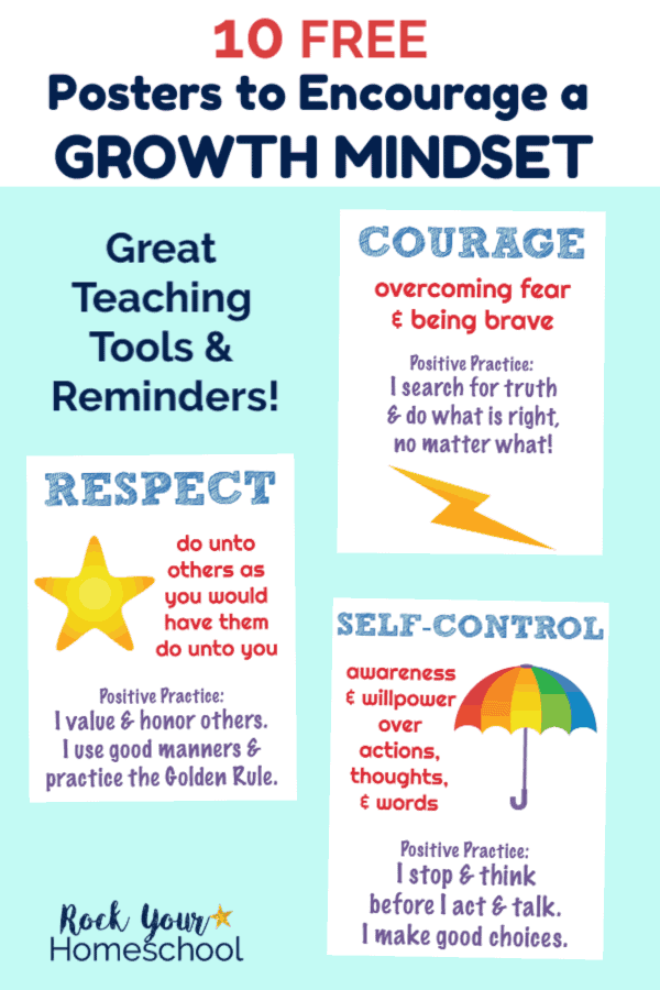 How to Use Character Education Posters to Encourage a Growth Mindset - Rock  Your Homeschool