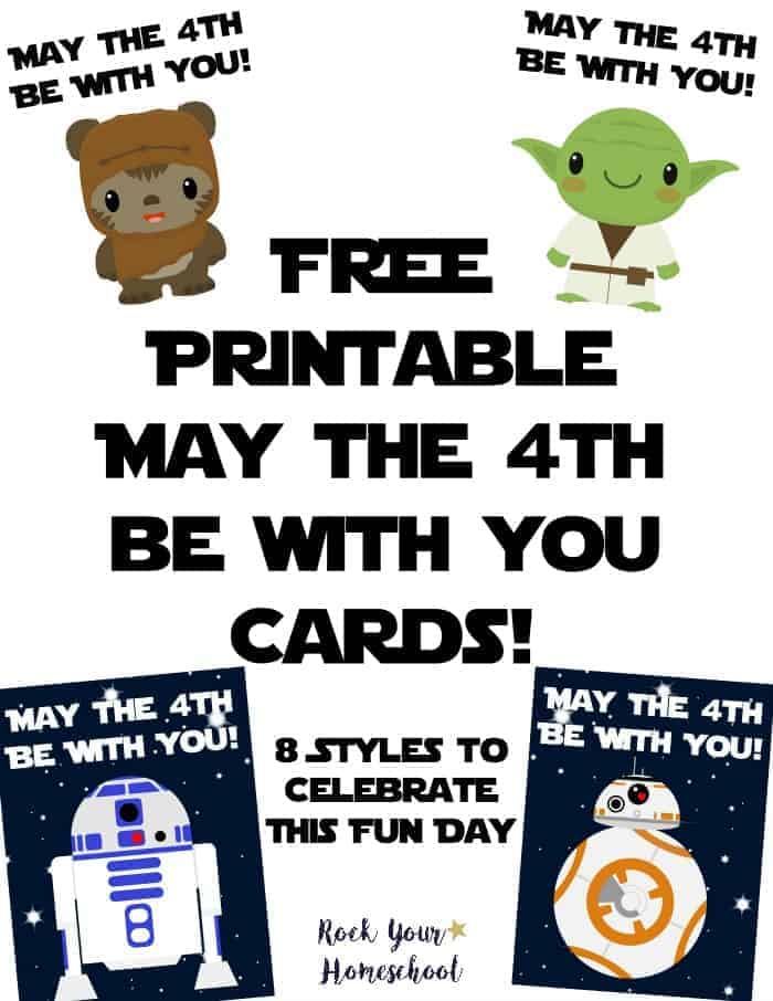 Cute Star Wars characters for special May the 4th Be With You Cards to celebrate Star Wars Day with kids