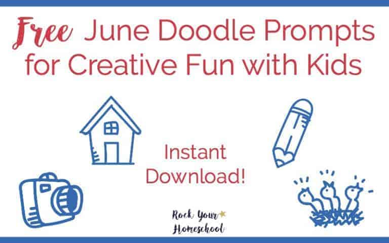 free printable June doodle prompts for kids