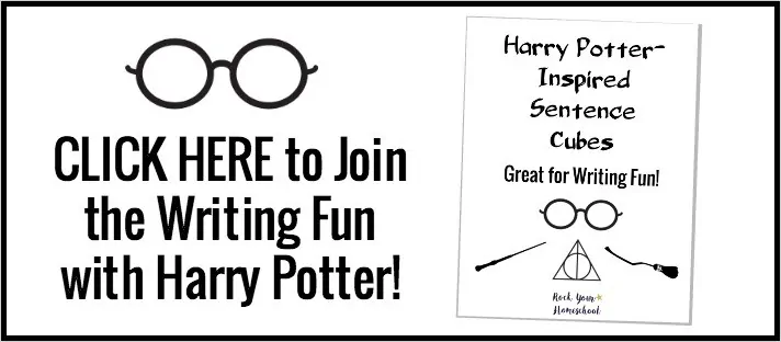 Join the celebration! Click here to get your FREE printable pack of Harry Potter-Inspired Sentence Cubes.