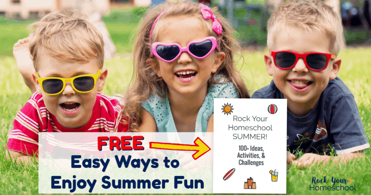 Rock Your Homeschool Summer with this free printable pack of ideas, challenges, & activities that your kids will love.