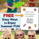 Two boys with squirt guns smiling and having fun and two boys and a girl wearing sunglasses laying on grass and smiling with free Rock Your Homeschool Summer! fun pack cover