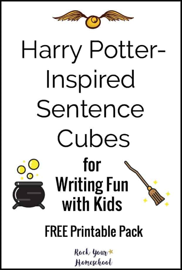 free printable pack for Harry Potter sentence cubes for writing fun