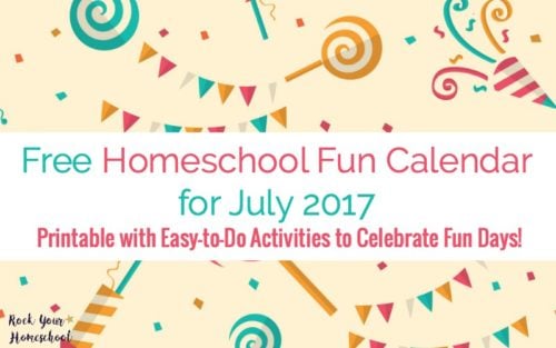 You can easily add fun to your homeschool every day! Use this FREE printable pack with daily prompts to help you have homeschool fun in July!