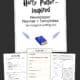Harry Potter-Inspired Newspaper Planner cover with examples of planning pages and templates.
