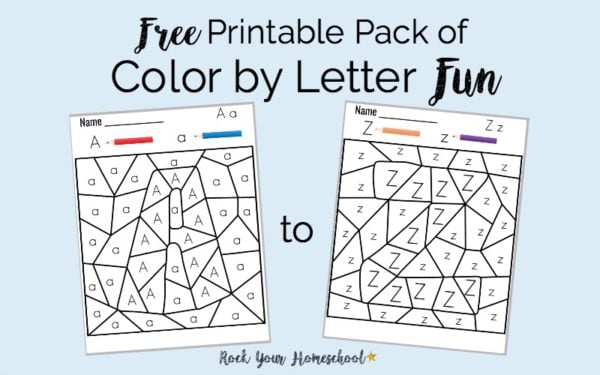 Free Printable Pack of Color by Letter Fun - Rock Your Homeschool