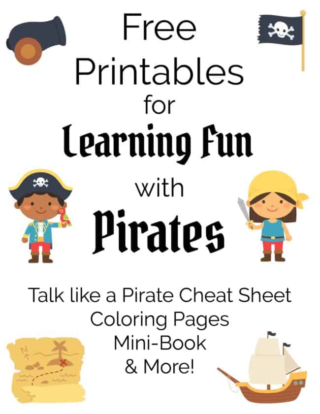 free printable pack for Learning fun with pirates