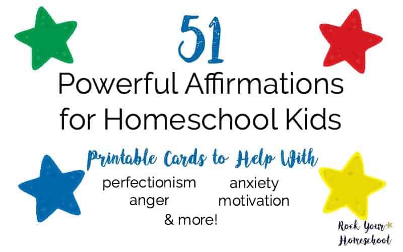 Help your kids learn & practice positive thinking skills with these 51 powerful affirmations for kids.