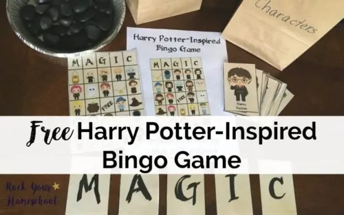 Free printable pack of Harry Potter-Inspired Bingo Game that your kids will love! Enjoy a this fun and easy-to-use game for parties, brain breaks, and every day fun.