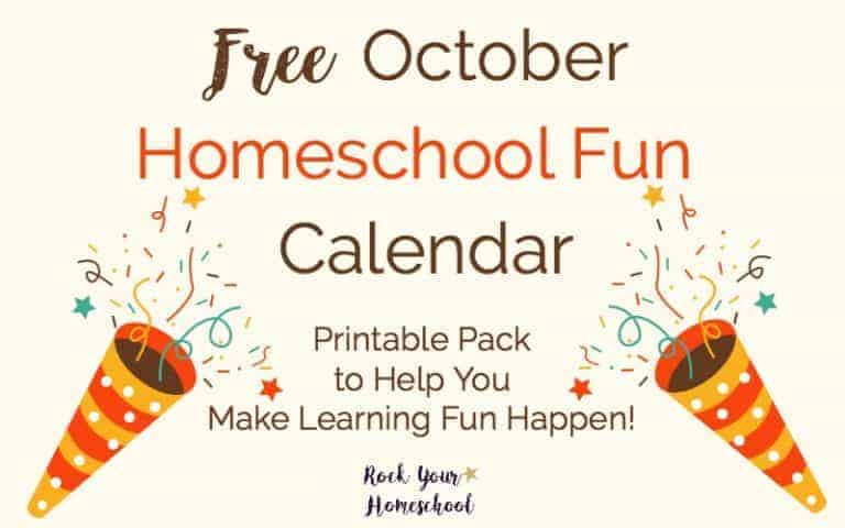Get ready for some outstanding October homeschool fun with this free printable pack with daily activities and weekly supplies checklist. Easy ways to make learning fun happen!