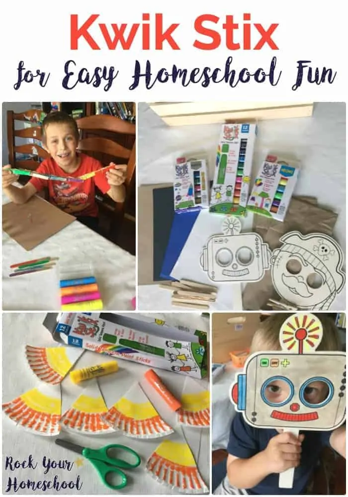 Looking for an easy way to have awesome homeschool fun? Find out why my 5 boys and I love Kwik Stix for virtually no mess painting projects &amp; more!