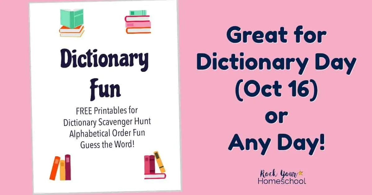 Get ready for Dictionary Day (Oct. 16) or have dictionary fun any day with this free printable pack.