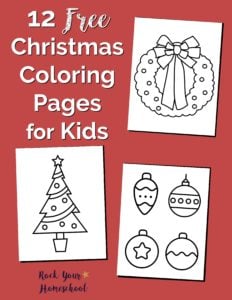 These 12 free Christmas coloring pages for kids are positive ways to channel all that holiday excitement and energy. Get your printable pack now &amp; plan for Christmas fun!