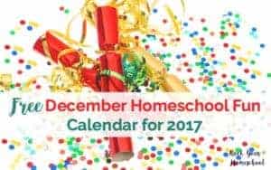 Enjoy your homeschooling adventures this December with daily homeschool fun activities. This free printable December Homeschool Fun Calendar will help you plan and prepare for special ways to boost learning fun every day!