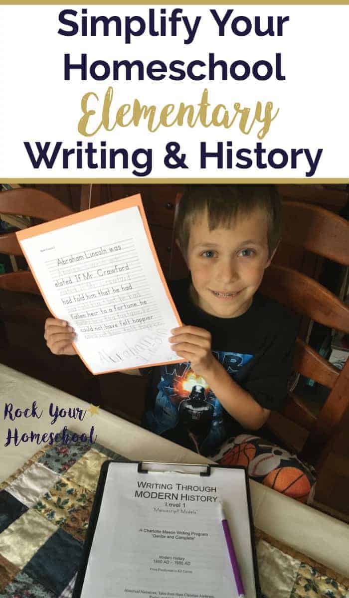 Simplify your homeschool elementary writing & history with Write Through History, a gentle Charlotte Mason approach.