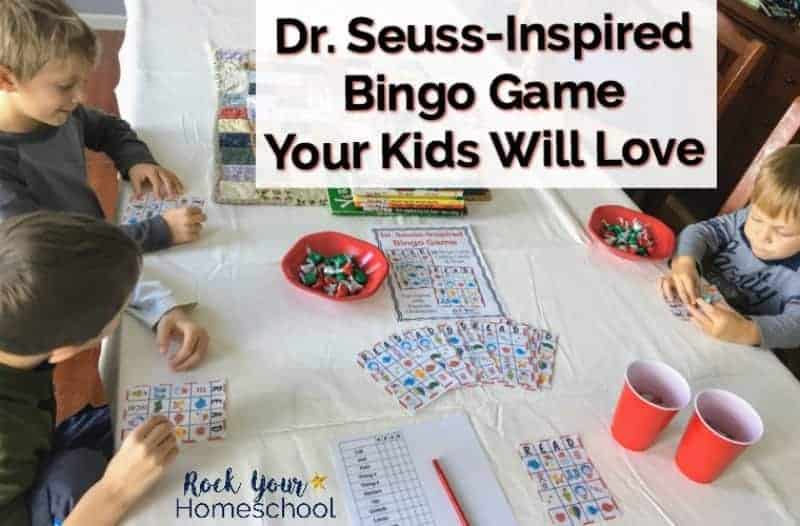 Have fun with Dr. Seuss characters! This printable Dr. Seuss-Inspired Bingo game is awesome for family & homeschool fun plus parties and classrooms.