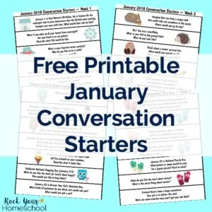 Get your free printable January Conversation Starters for great ways to connect with kids.